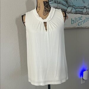 Cabi Elegant White Sleeveless Top